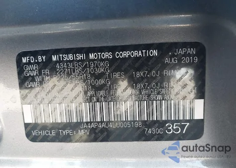 2020 Mitsubishi Outlander Sport 2.0 Se from USA, damaged, VIN JA4AP4AU4LU005198